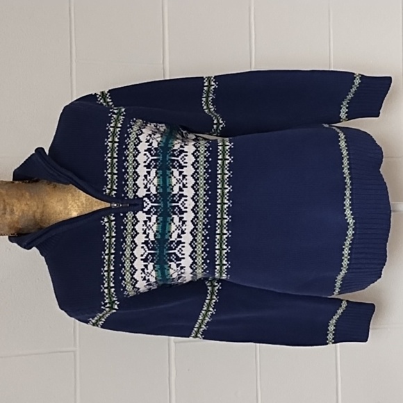 Croft & Barrow Medium Nordic Fair Isle Cotton Blend 1/4 Zip Mock Neck Sweater - Picture 1 of 12